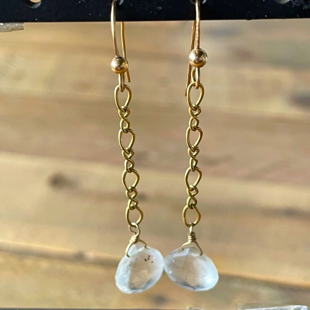 Faceted Green Amethyst earrings
